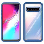 Wholesale Galaxy S10 5G Clear Dual Defense Hybrid Case (Navy Blue)